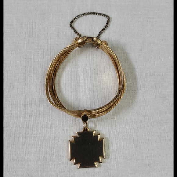 Costume gold charm bracelet - Picture 3 of 8